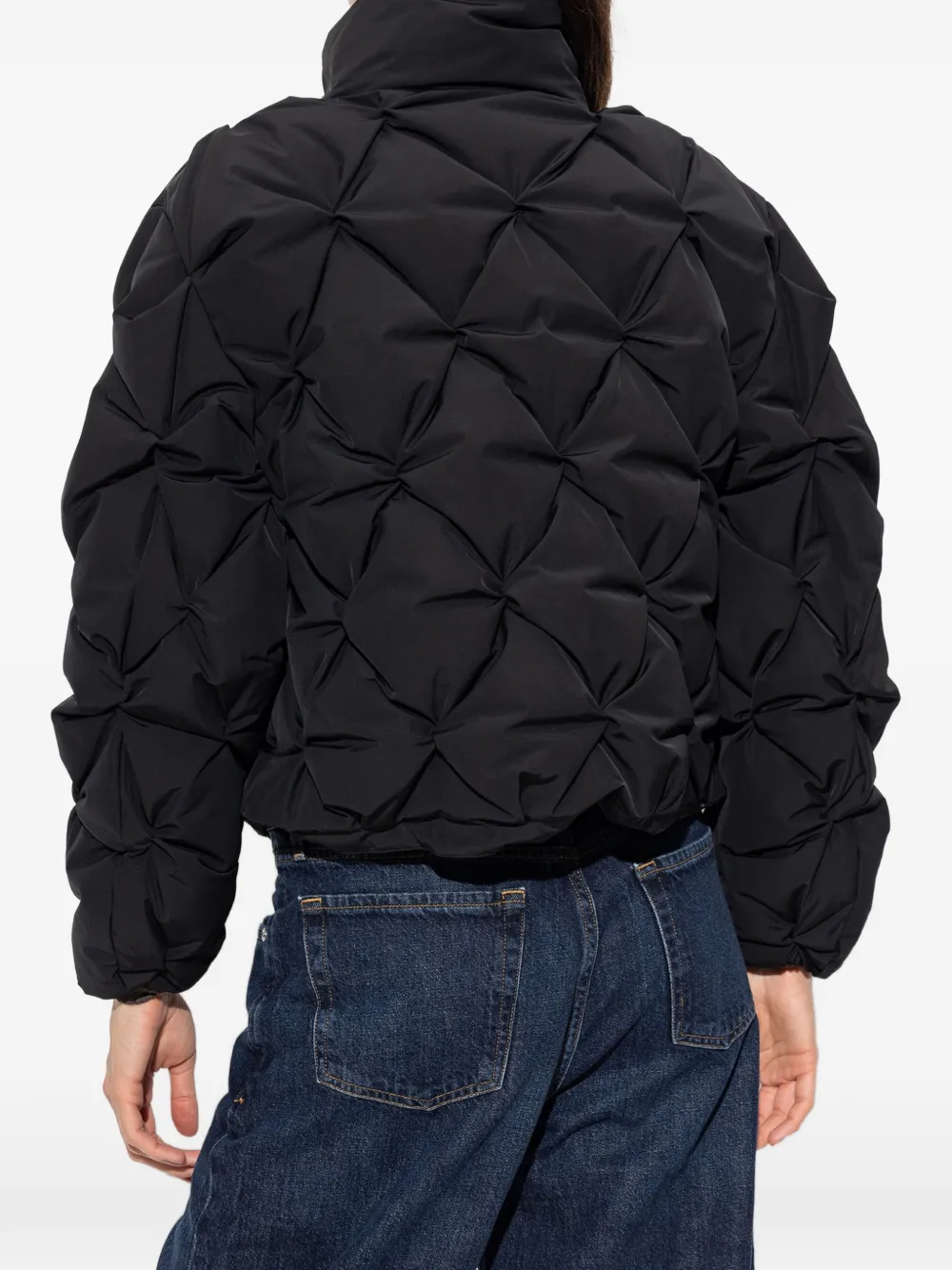 Moose Knuckles quilted stand-up collar jacket Zwart