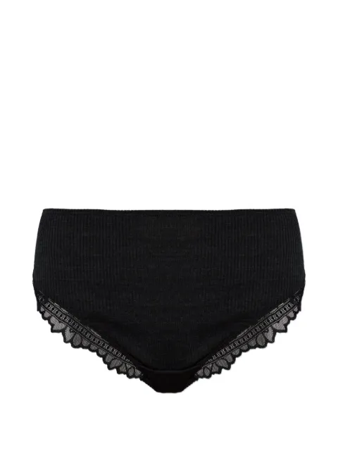 Hanro Marcia ribbed lace-trim briefs