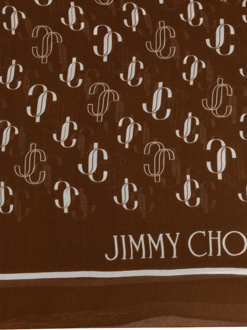 Jimmy Choo JC monogram silk scarf Bruin