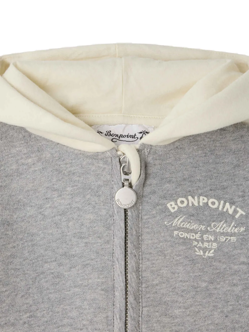 Bonpoint Mass logo-print hoodie Grijs