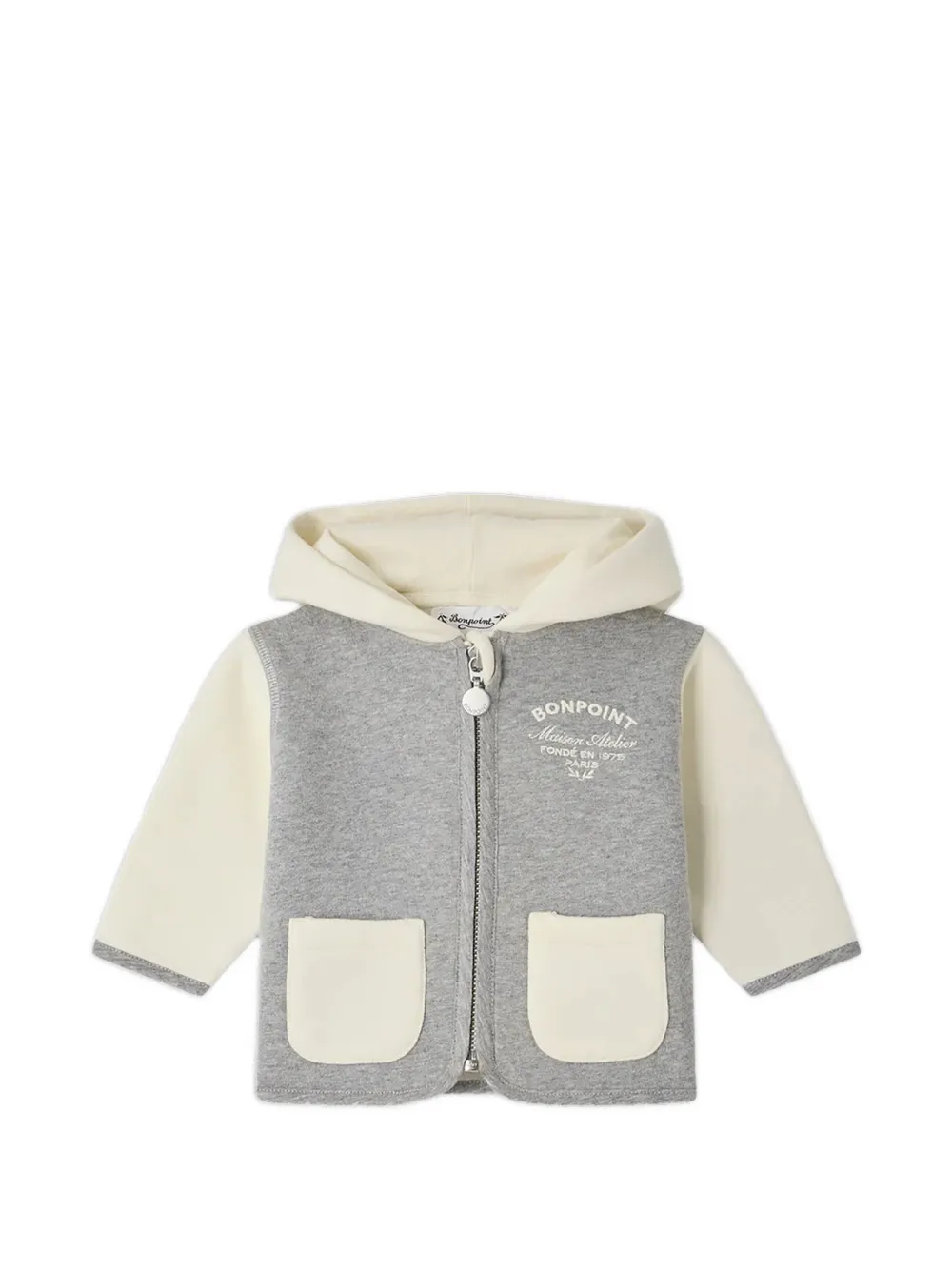 Bonpoint Mass logo-print hoodie - Grigio
