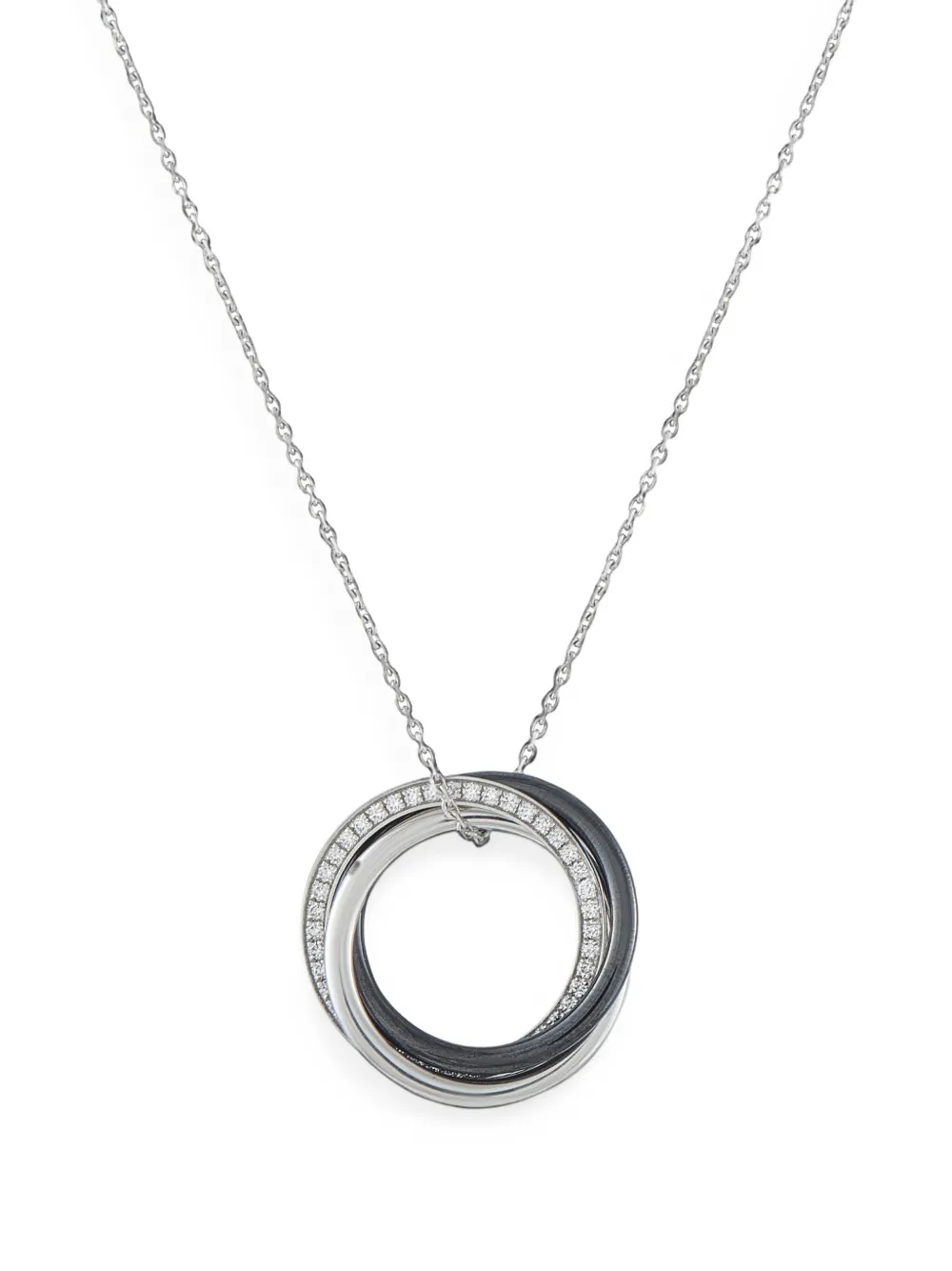 Cartier Trinity diamond and ceramic necklace - Silber