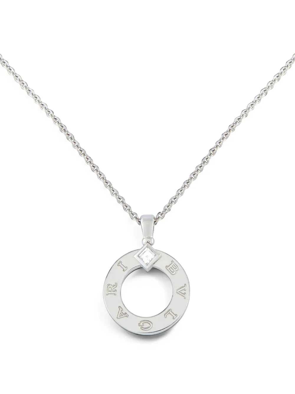 Bvlgari Pre-Owned diamond circle pendant necklace in Silver