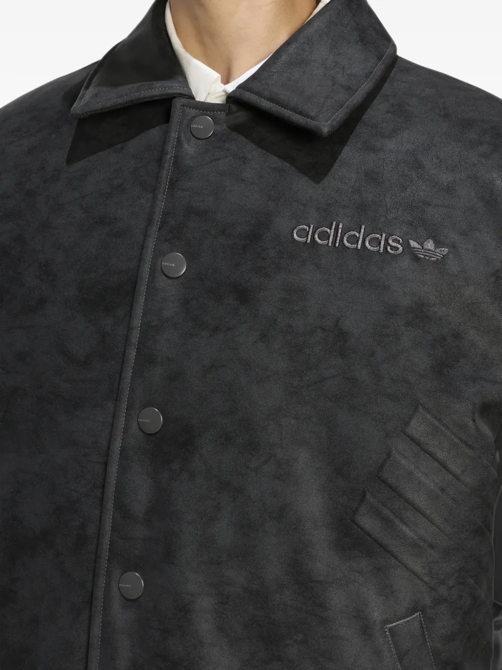 adidas Munich 93 pleather jacket Zwart