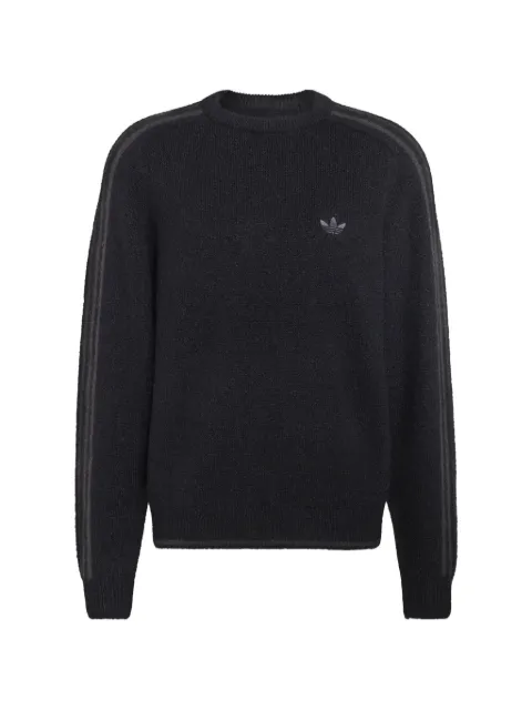 adidas 3-Stripes fluffy-knit crew sweatshirt