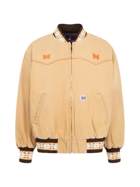 Needles Loose B.B. butterfly-embroidered sulfur-dyed jacket