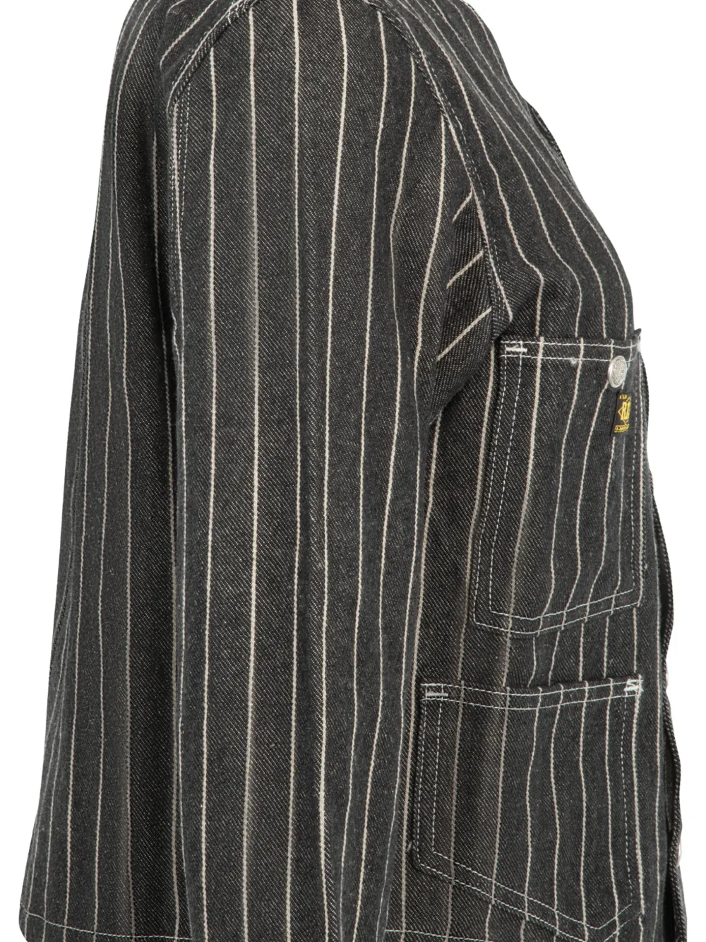 R13 Chore striped cropped jacket Zwart