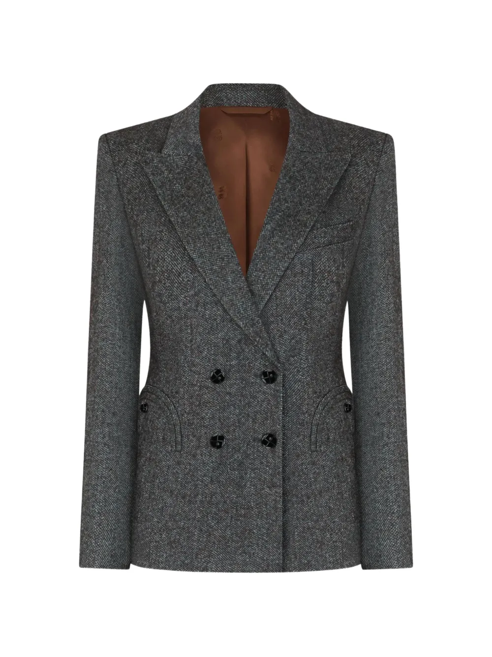 Blazé Milano herringbone double-breasted blazer - Grau