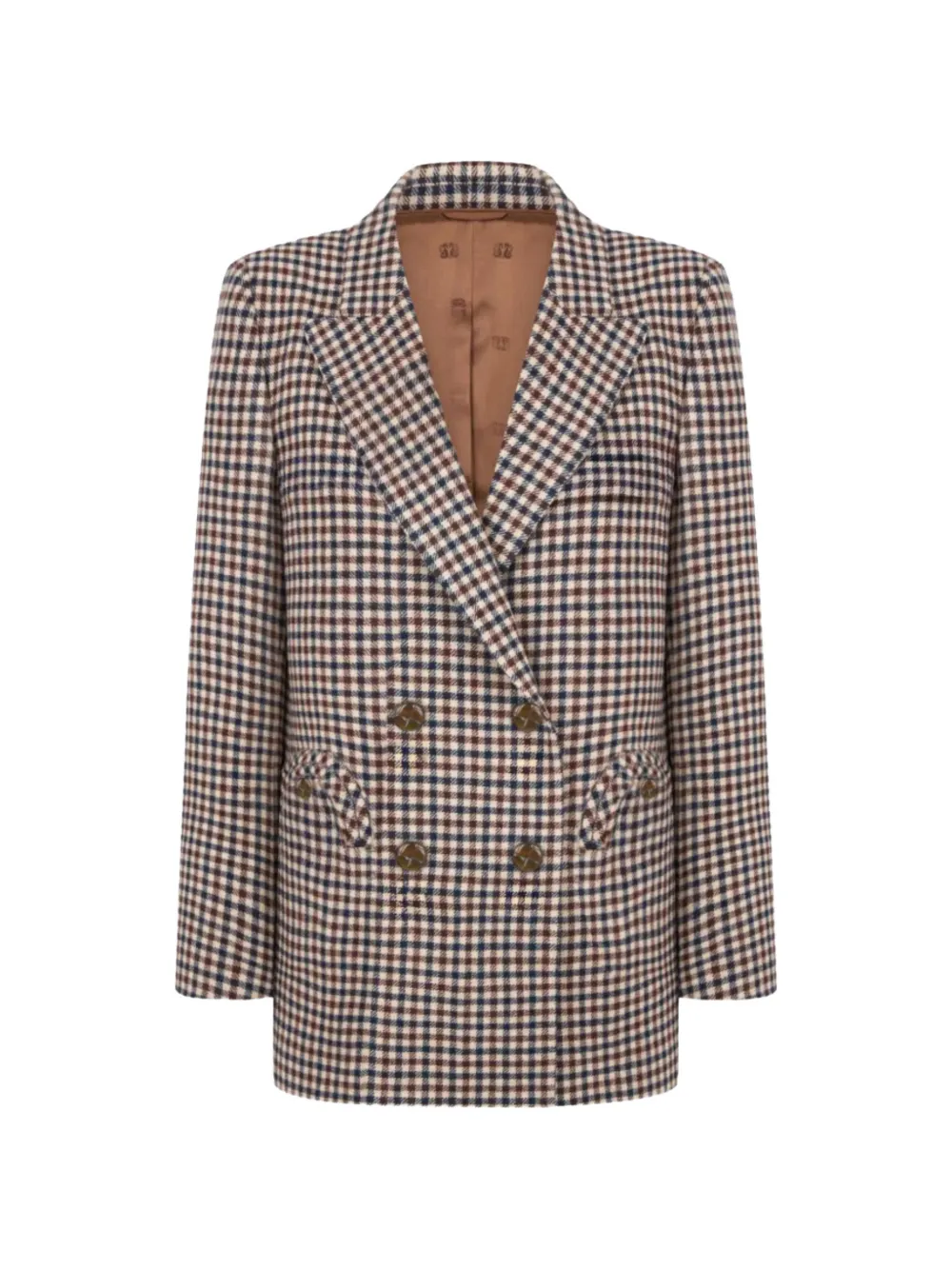 Blazé Milano Langley check-pattern double-breasted blazer - Nude