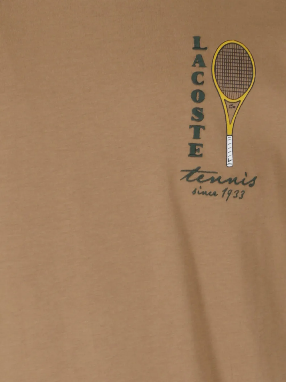 Lacoste printed embroidery-accent cotton-jersey T-shirt Beige