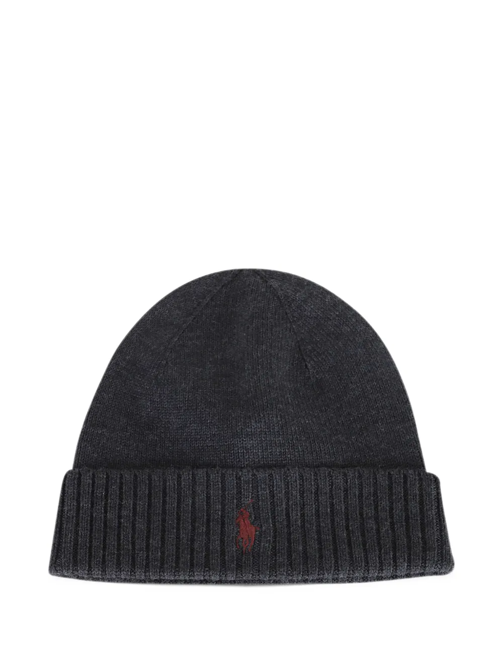 Polo Ralph Lauren ribbed-knit logo-embroidered beanie hat Grijs