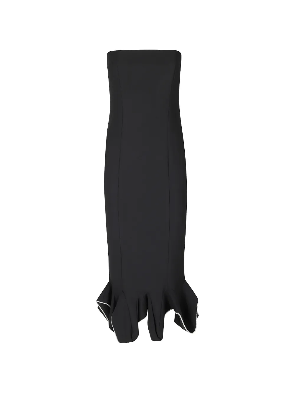 ROTATE BIRGER CHRISTENSEN ruffled strapless dress Zwart