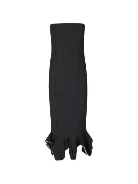 ROTATE BIRGER CHRISTENSEN vestido strapless con detalles de volantes