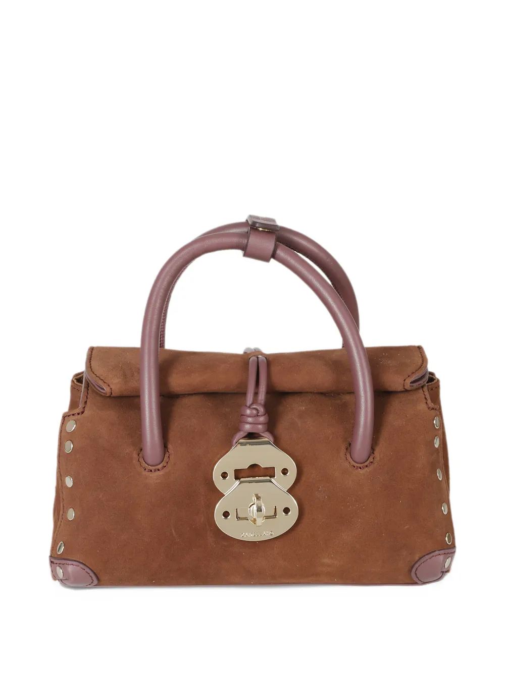 Zanellato Dotta stud-embellished leather tote bag Bruin