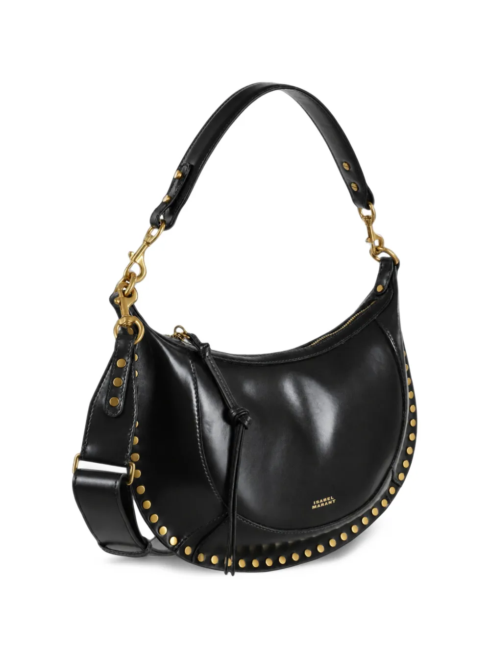 ISABEL MARANT Naoko studded-embellishment leather shoulder bag Zwart