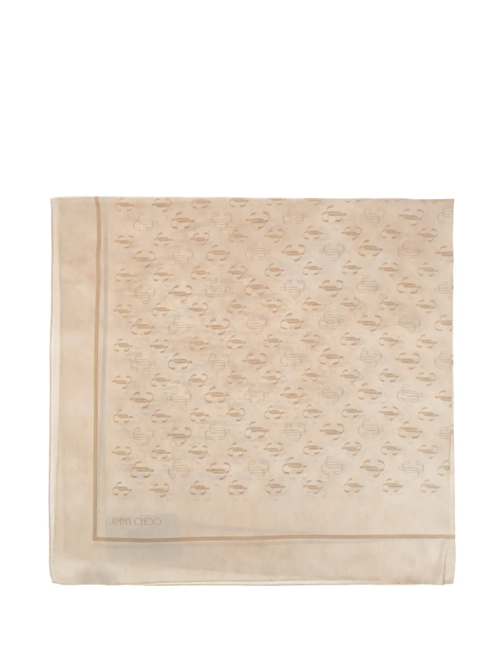 Jimmy Choo monogram-print silk scarf - Toni neutri