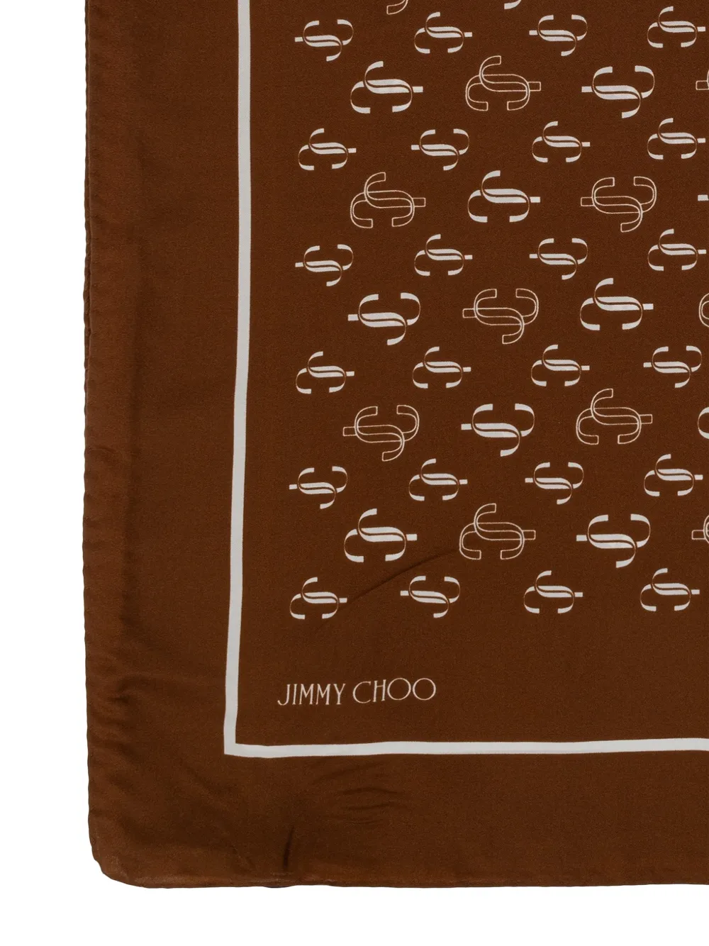 Jimmy Choo monogram-print silk scarf Bruin