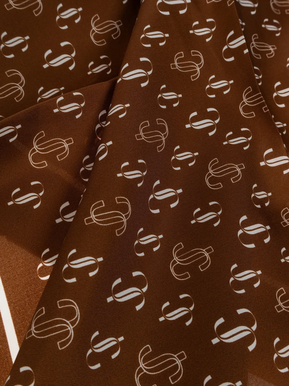 Jimmy Choo monogram-print silk scarf Bruin