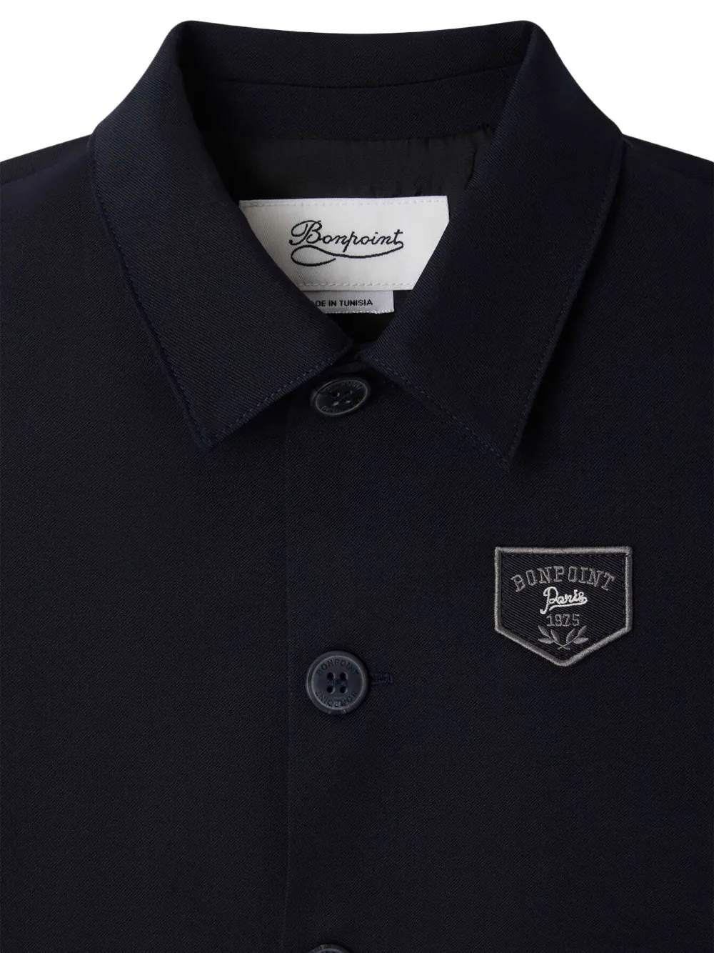 Bonpoint Mogan logo-patch jacket Blauw