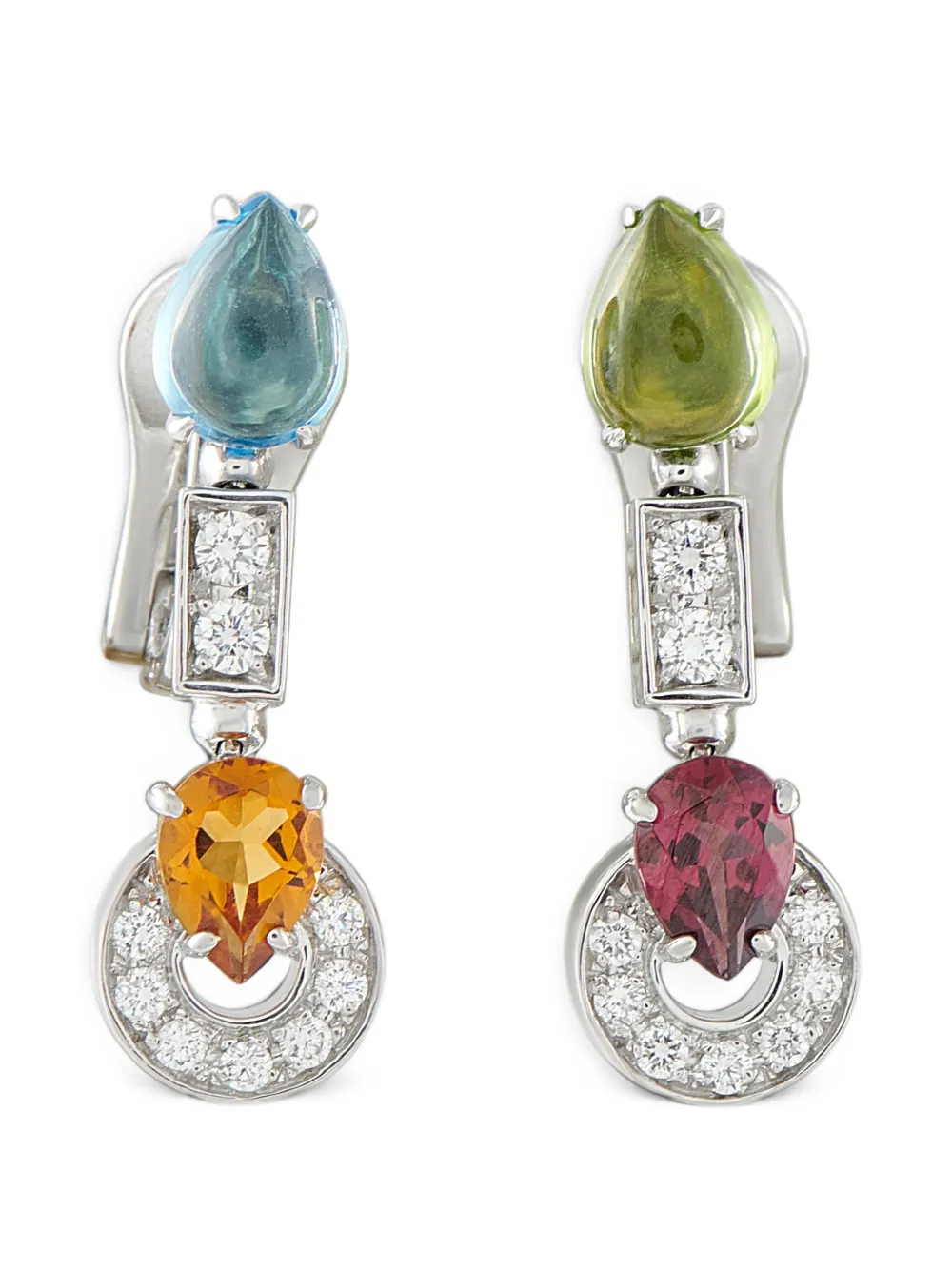 Bvlgari Pre-Owned Allegra multi-gemstone and diamond earrings - Silber