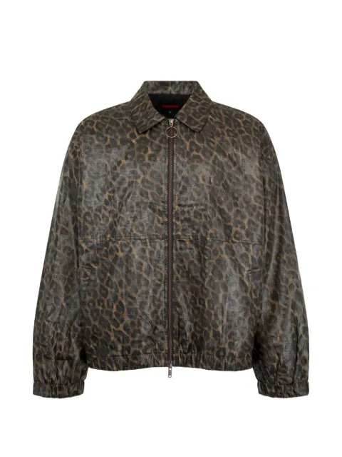 Pleasures leopard-print waxed jacket