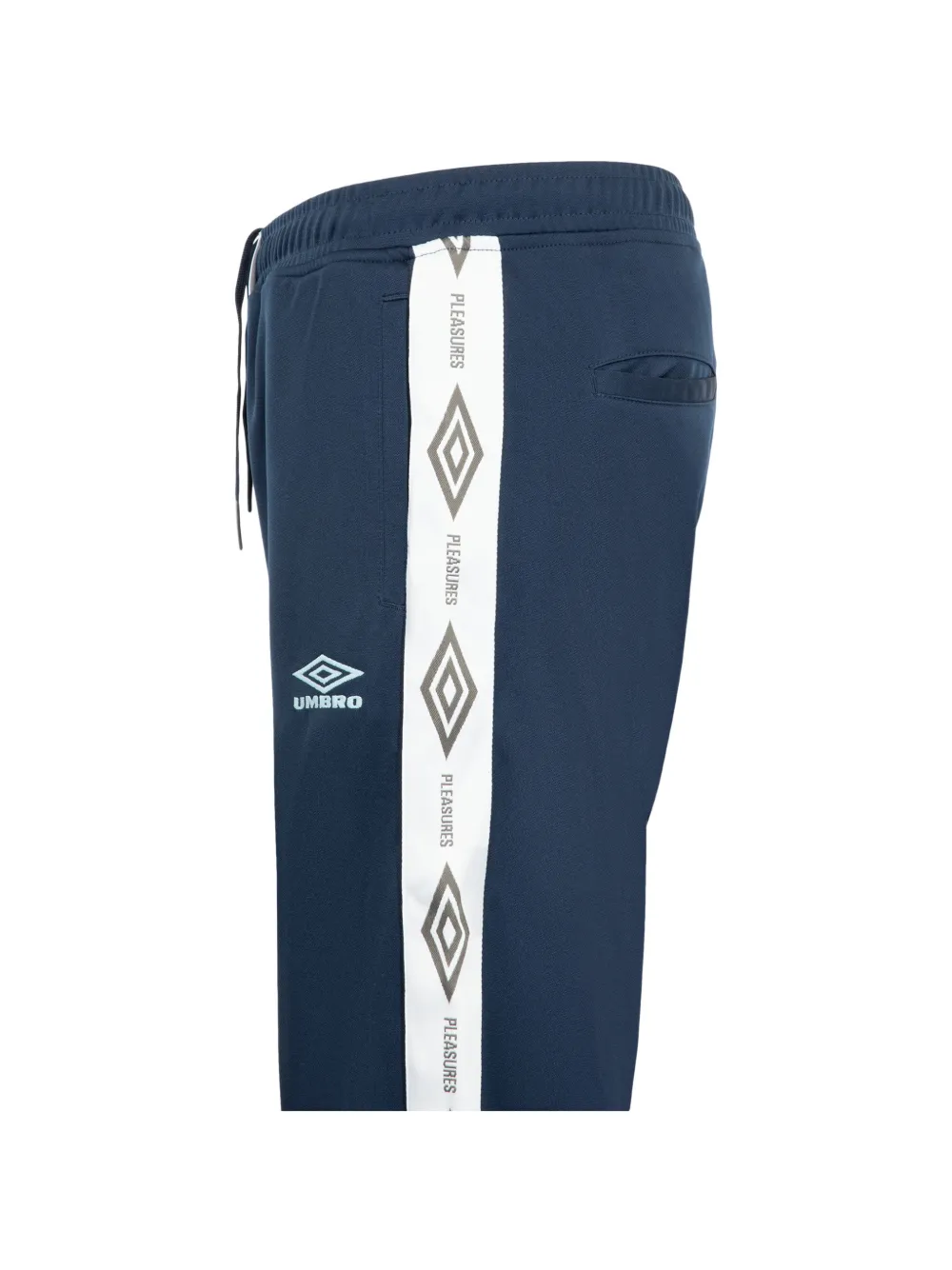 Pleasures logo-tape bootcut track pants Blauw