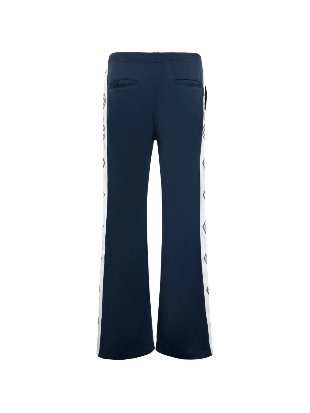 Pleasures logo-tape bootcut track pants Blauw