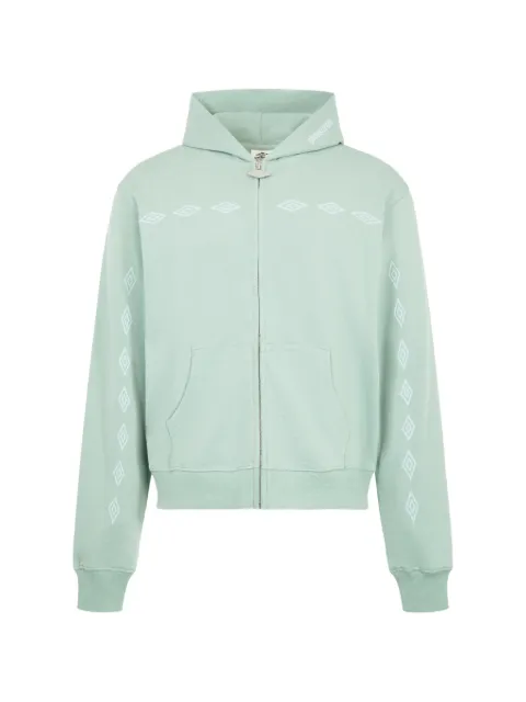 Pleasures diamond-print zip-up hoodie