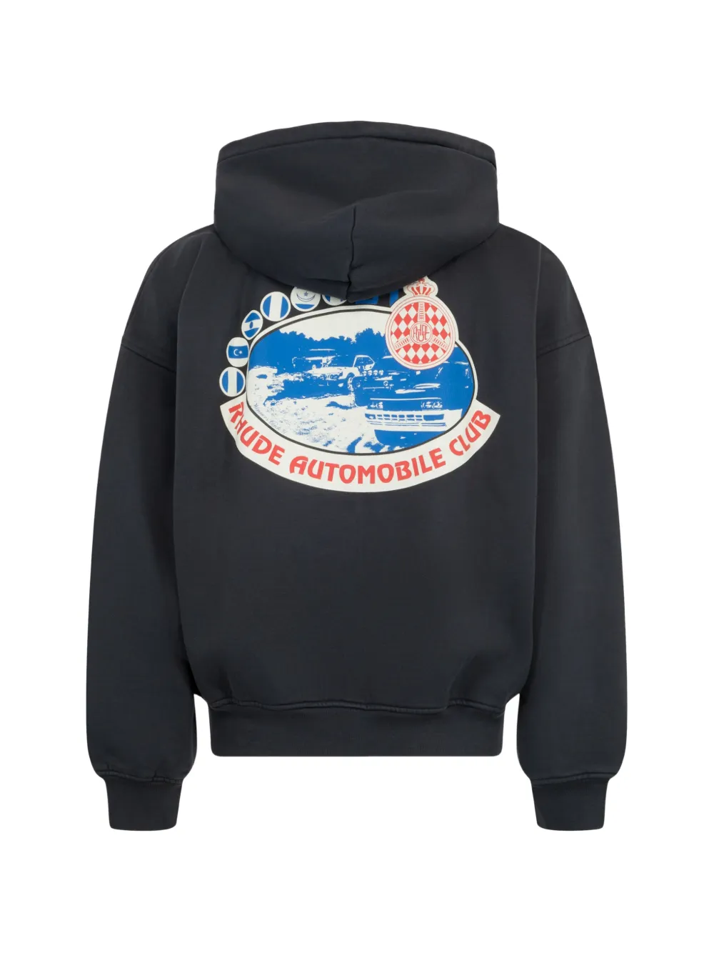 RHUDE Automobile Club logo-print hoodie Zwart