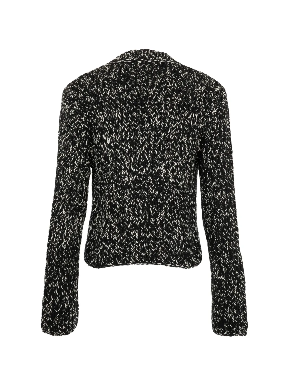 TOTEME wool silk crew neck black ecru Zwart