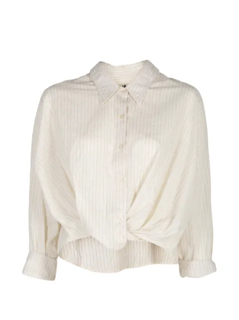 Denimist pinstripe-pattern twisted-front shirt