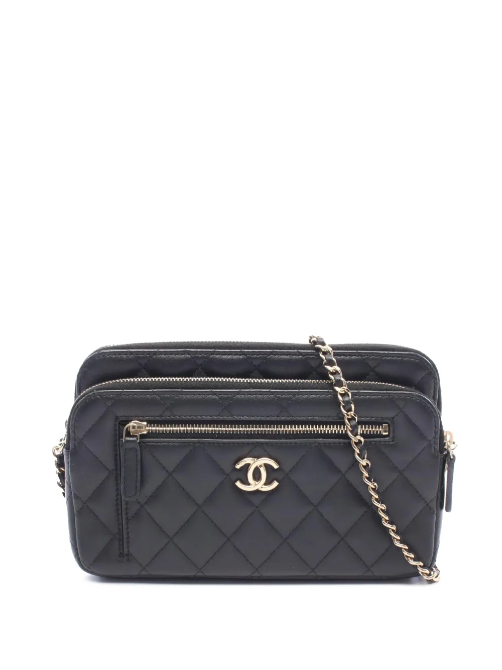 CHANEL Pre-Owned 2021-2026 CC Quilted Lambskin Wallet on Chain crossbody bag - Schwarz