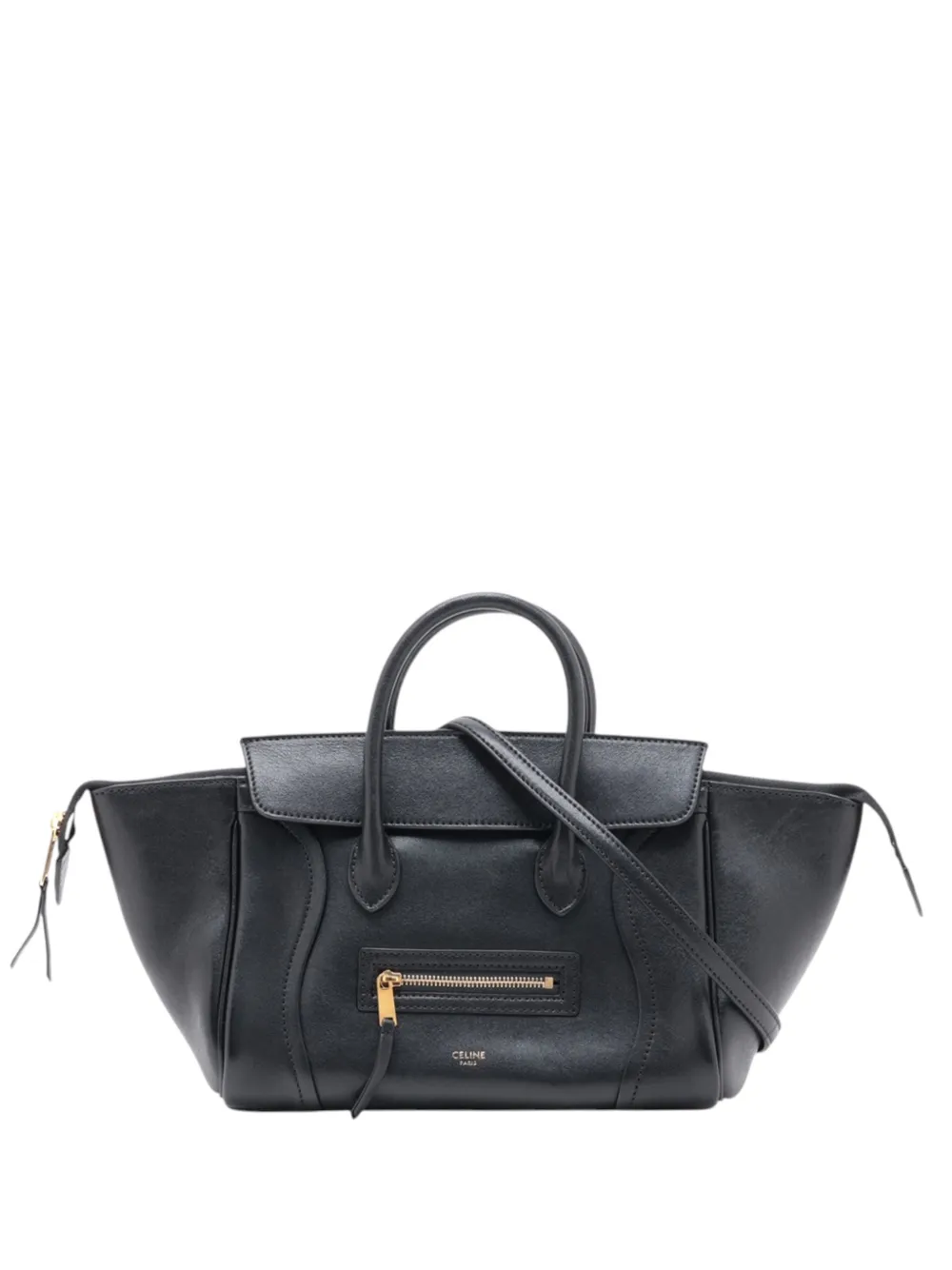 Celine Pre-Owned 2000-2026 Leather Little New Luggage Bag satchel in Black