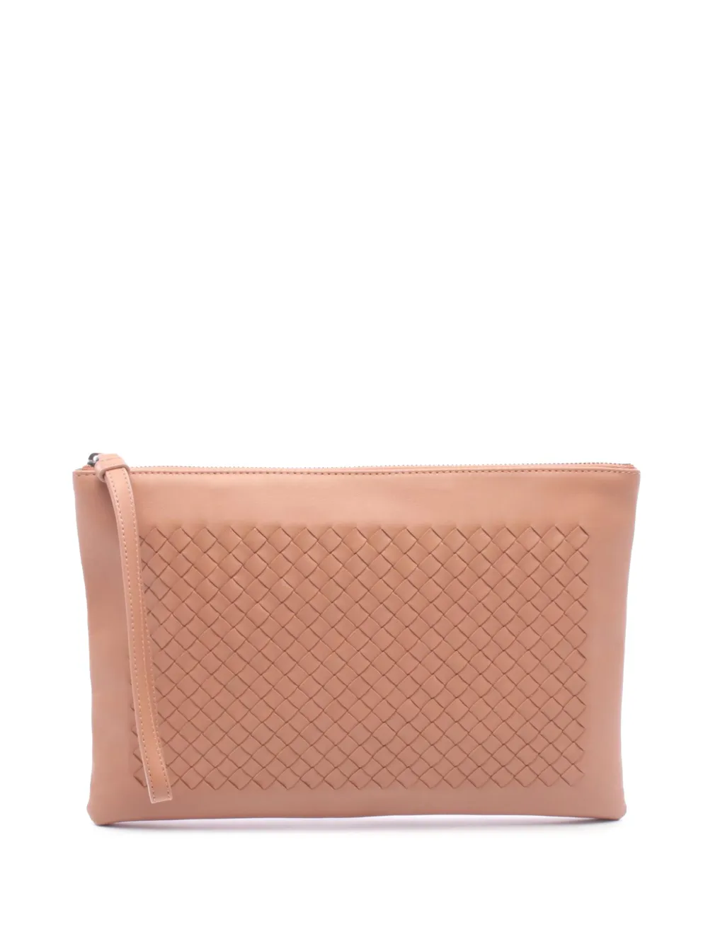 Bottega Veneta Pre-Owned 2000-2026 Nappa Intrecciato Zip Wristlet Pouch clutch bag - Nude