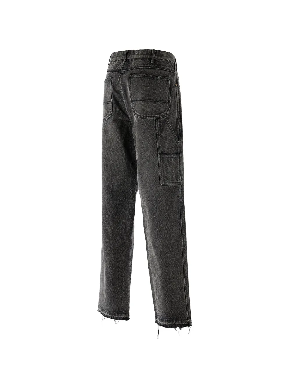 SAINT MXXXXXX frayed-hem wide-leg jeans Zwart