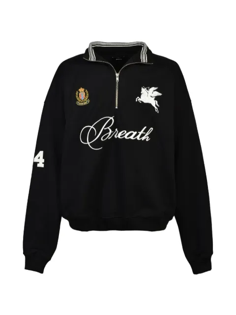 BREATH logo-embroidered half-zip sweatshirt