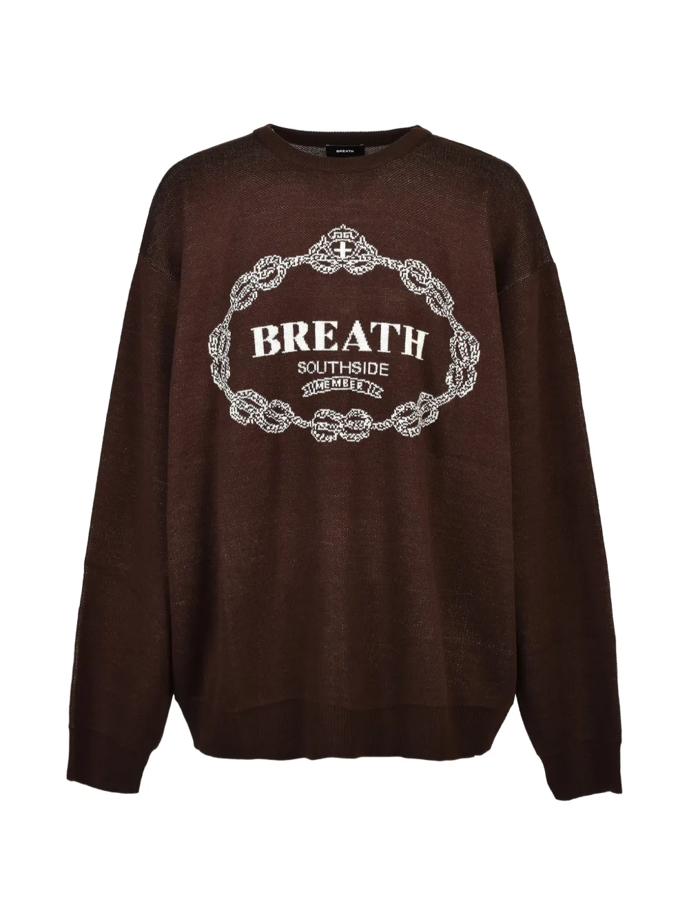 BREATH logo-print crew-neck sweater - Braun