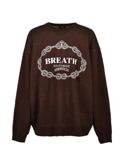 BREATH logo-print crew-neck sweater