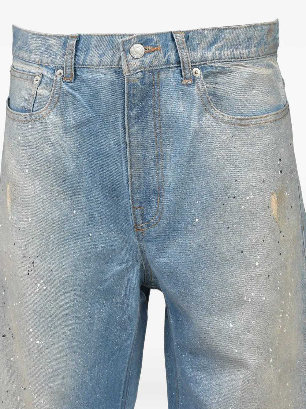 BREATH glitter-coated distressed jeans Blauw
