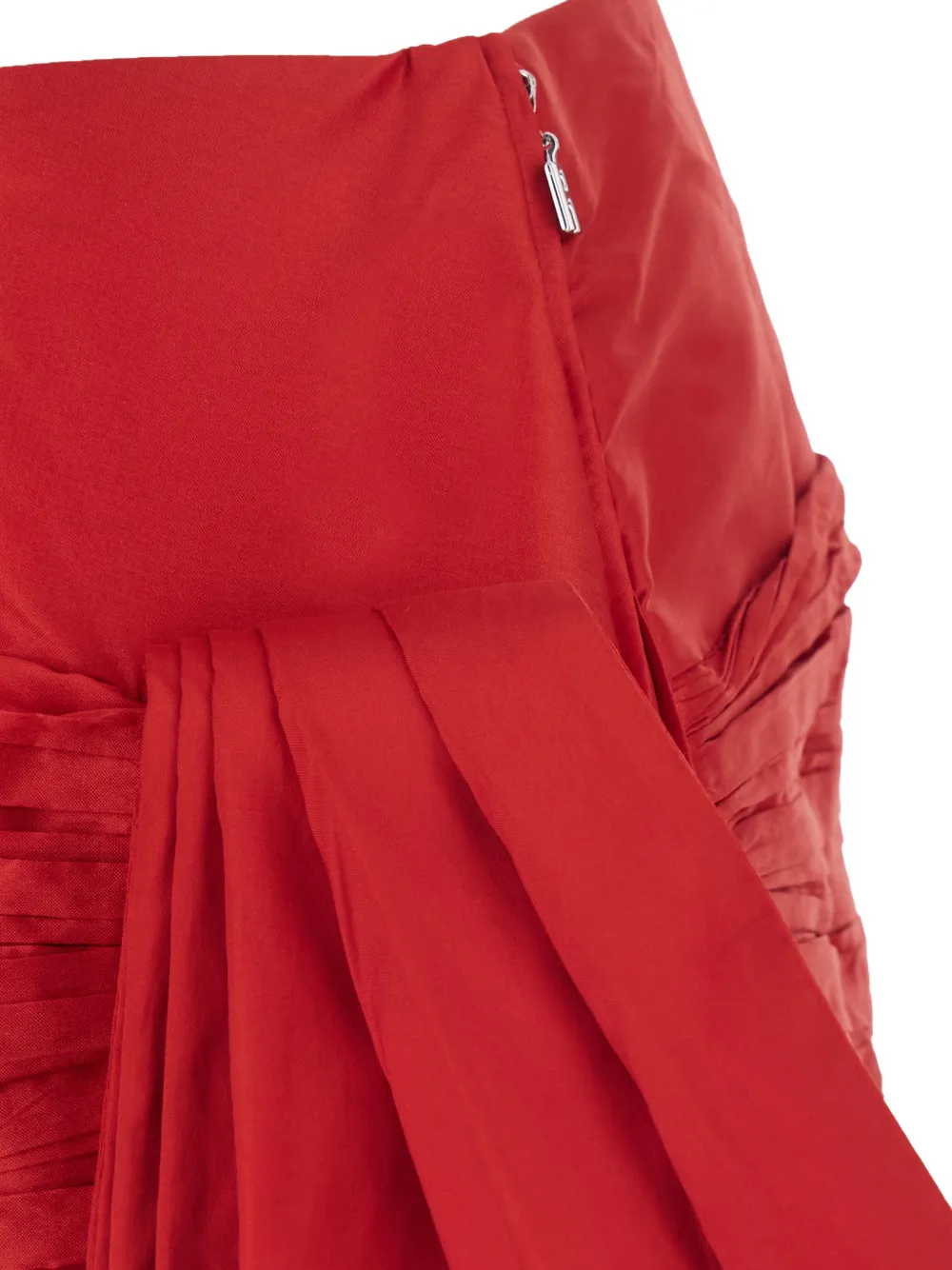 ROTATE BIRGER CHRISTENSEN ruched pleated mini skirt Rood