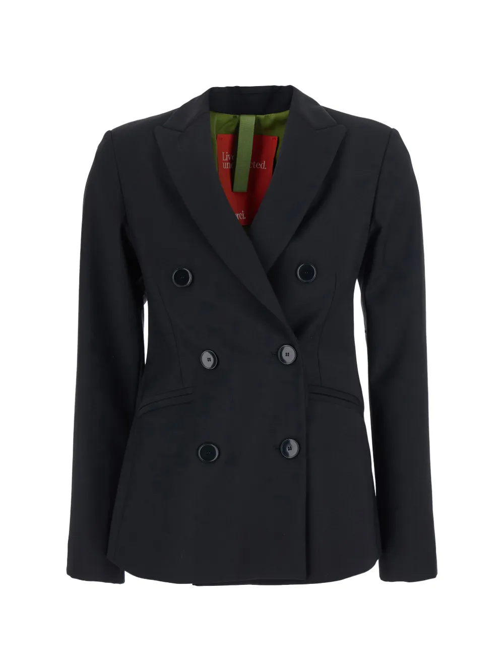 Merci double-breasted peaked-lapel jacket - Noir Merci double-breasted peaked-lapel jacket - Noir