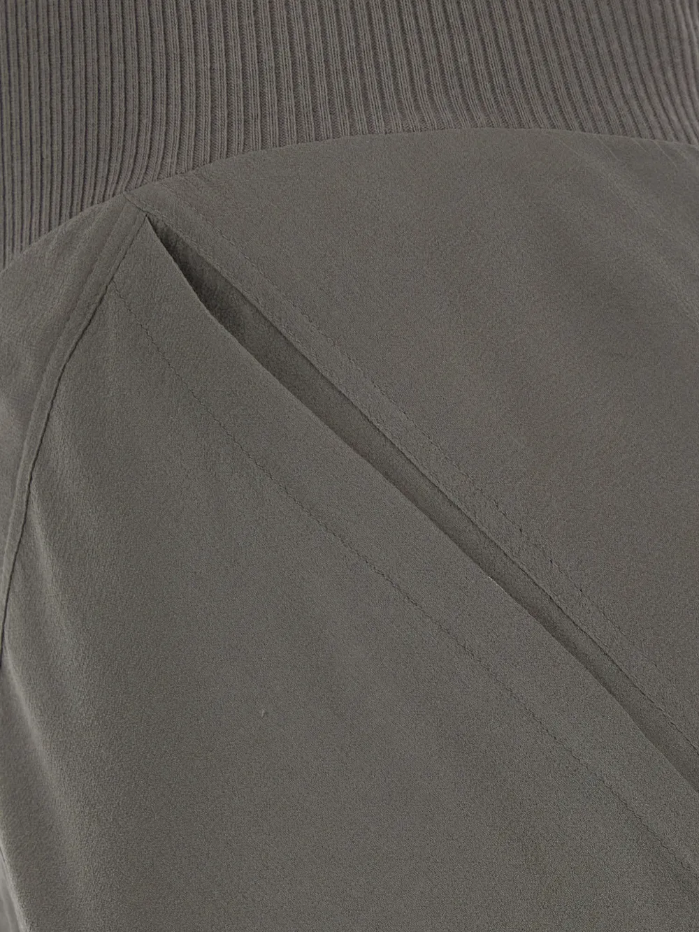 Rick Owens ribbed-waistband panelled trousers Grijs