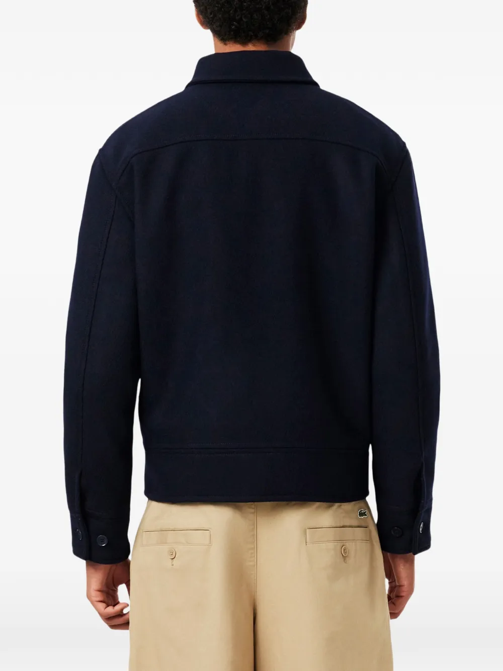 Lacoste thick padded wool jacket Blauw