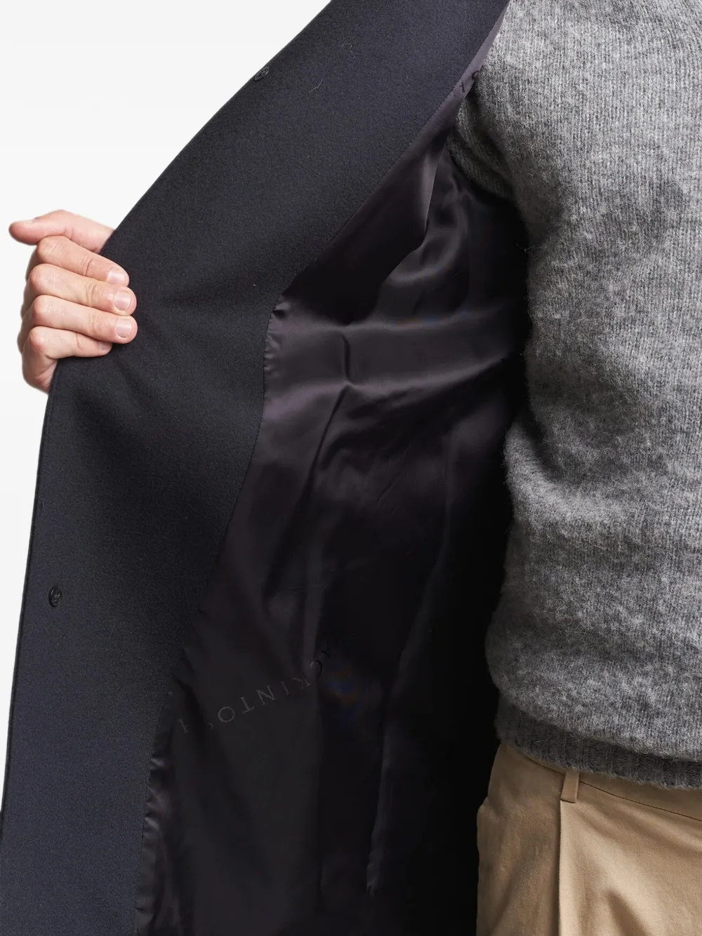 Mackintosh Dunkled concealed-fastening coat Blauw