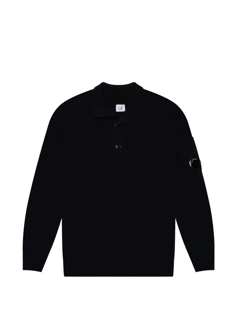 C.P. Company lens-detail button-up sweater Zwart