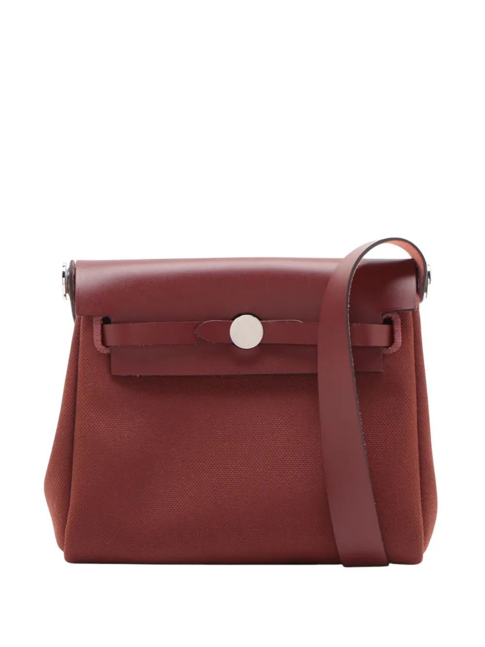 Hermès Pre-Owned 2025 Military Toile and Vache Hunter Herbag Zip 20 shoulder bag - Red