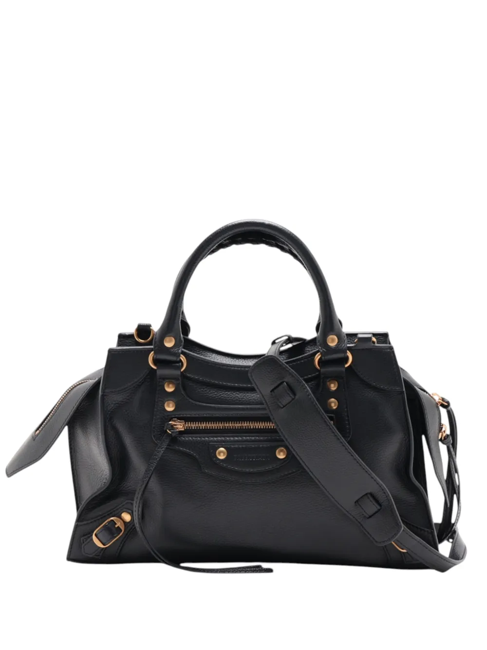 Balenciaga Pre-Owned 2018-2026 Small Grained Calfskin Motocross Neo Classic City satchel - Schwarz