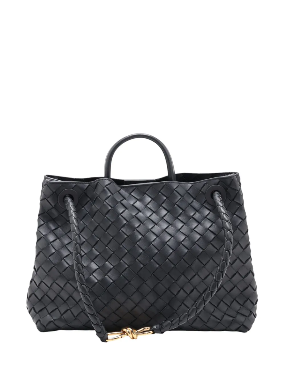 Bottega Veneta Pre-Owned 2000-2026 Medium Lambskin Intrecciato Andiamo Bag satchel - Schwarz