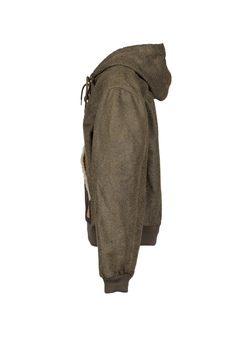 R13 shearling-pocket zip-up hoodie Bruin