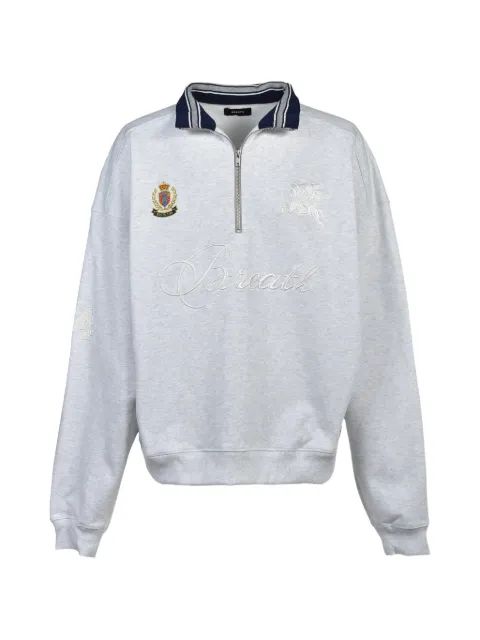 BREATH logo-embroidered half-zip sweatshirt